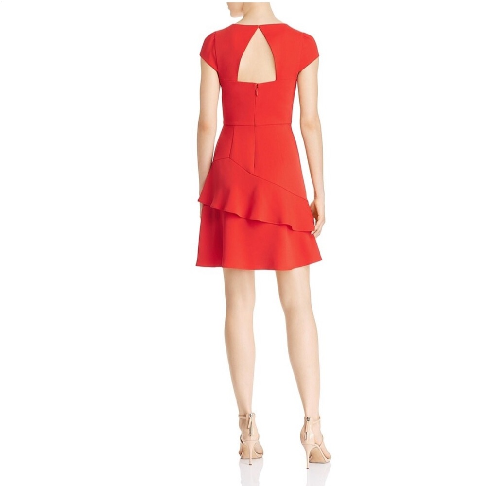 BCBGMAXAZRIA Square-Neck Ruffled Mini Dress - Picture 5 of 8